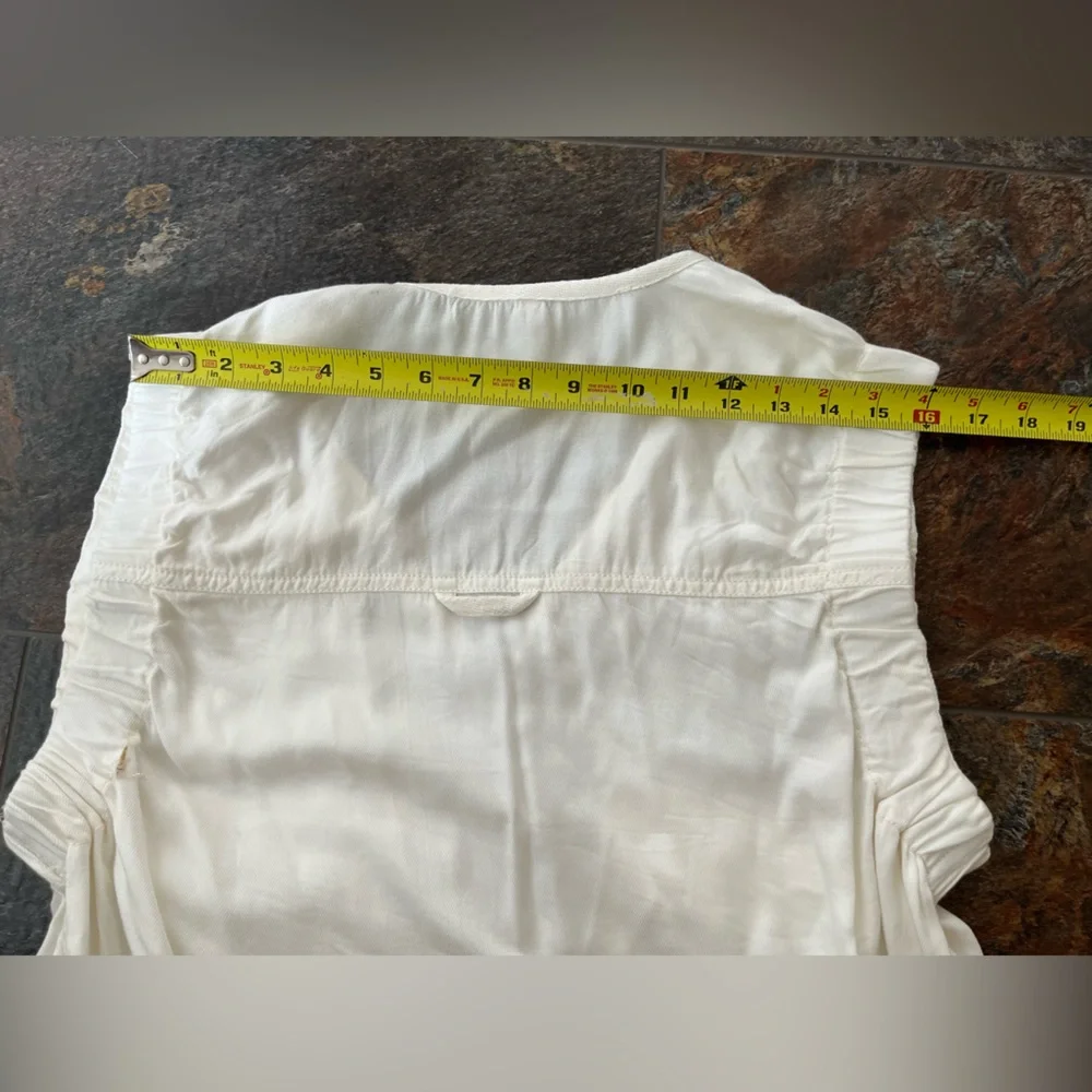 Womens Free People Movement cream utility functional oversized 2 way zip vest XS